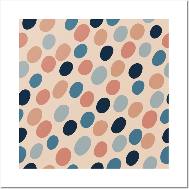 Retro Polka Dot Pattern in Neutral Colors Wall Art by Just Kidding Co.